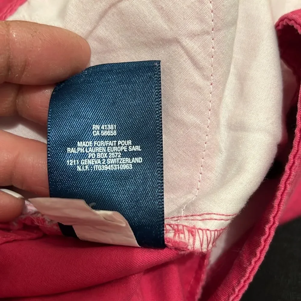 New w/o Tags- Girls 16 Ralph Lauren hot pink 98% cotton chinos perfect!